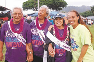 120502_1 Relay participants, William Kuamo‘o, Phyllis Kuamo‘o, Judy Byers and Sherry Kahawai‘i
