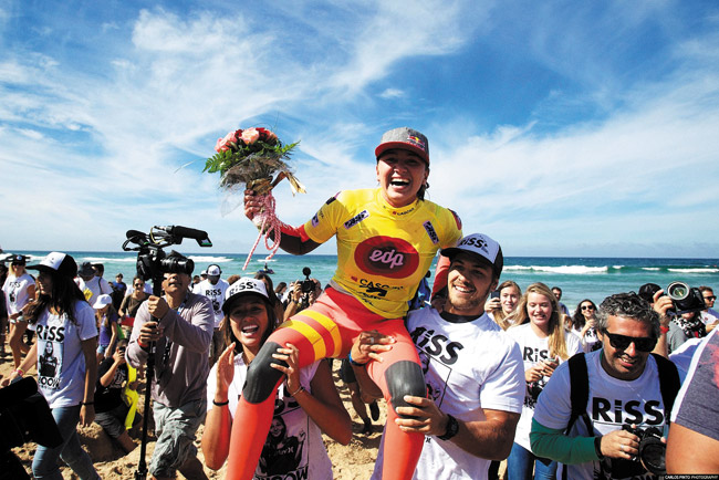 Carissa Moore claims her second ASP Women’s World Title Oct. 5 in Portugal | Photo courtesy ASP