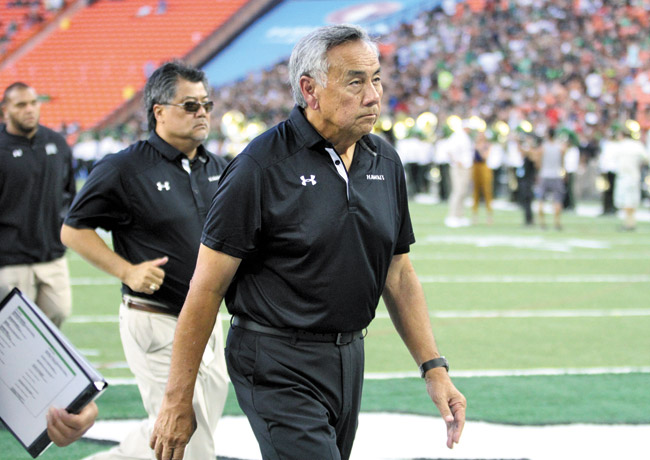 His third season will determine Norm Chow's future at UH. Randy Dela Cruz photo