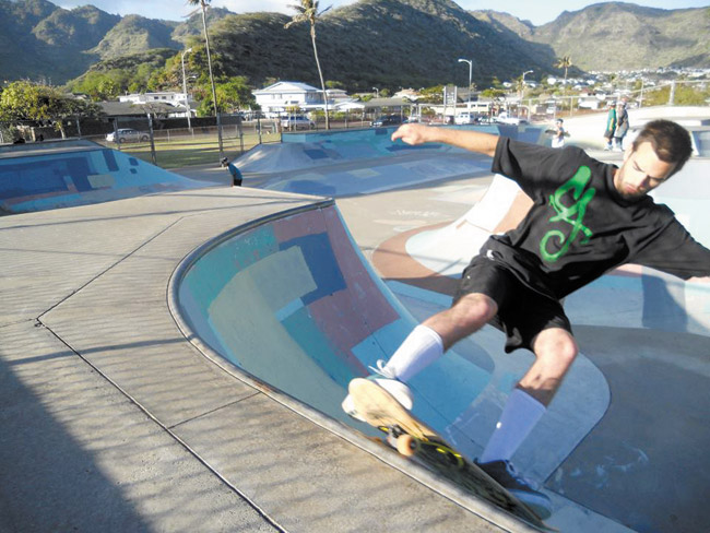 Forrest Peck in an undated photo at Kamiloiki Skate Park, a favorite spot during his childhood years. The park is expected to take on the name of the late area resident in September. Photo from the Peck family.