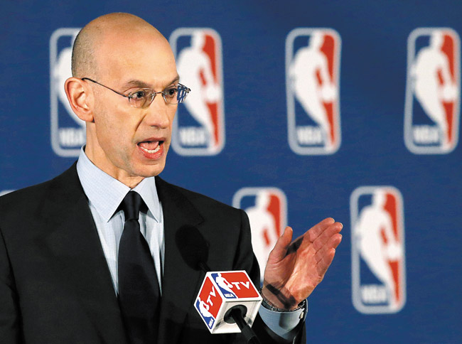 NBA commissioner Adam Silver announced April 29 in New York that Los Angeles Clippers owner Donald Sterling has been banned for life by the league. AP photo/Kathy Willens