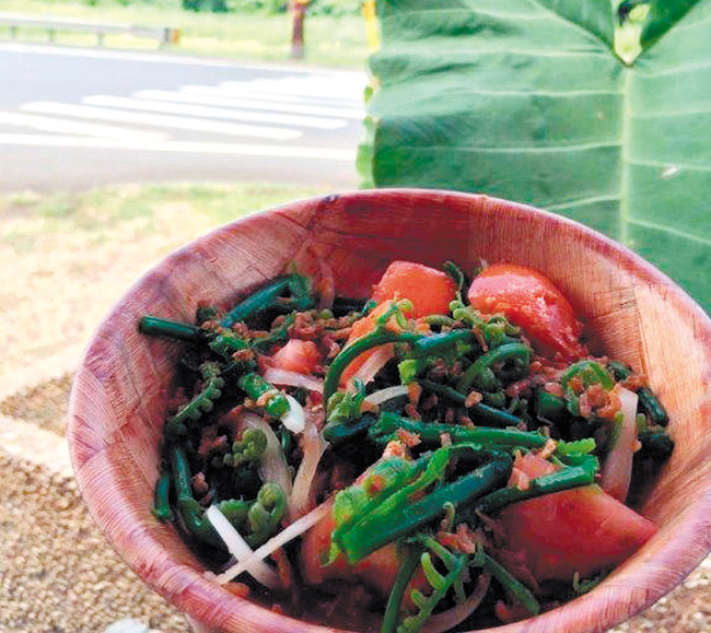 Ho'io Salad PHOTO COURTESY JAYSEN HO'OPAI, WAIAHOLE POI FACTORY