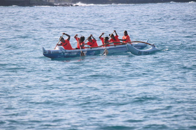 'Ewa Pu'uloa Outrigger Canoe Club team won gold in the annual Queen Lili'uokulani Long Distance Canoe Races off the Kona coast. PHOTOS COURTESY KEHAULANI PUOU