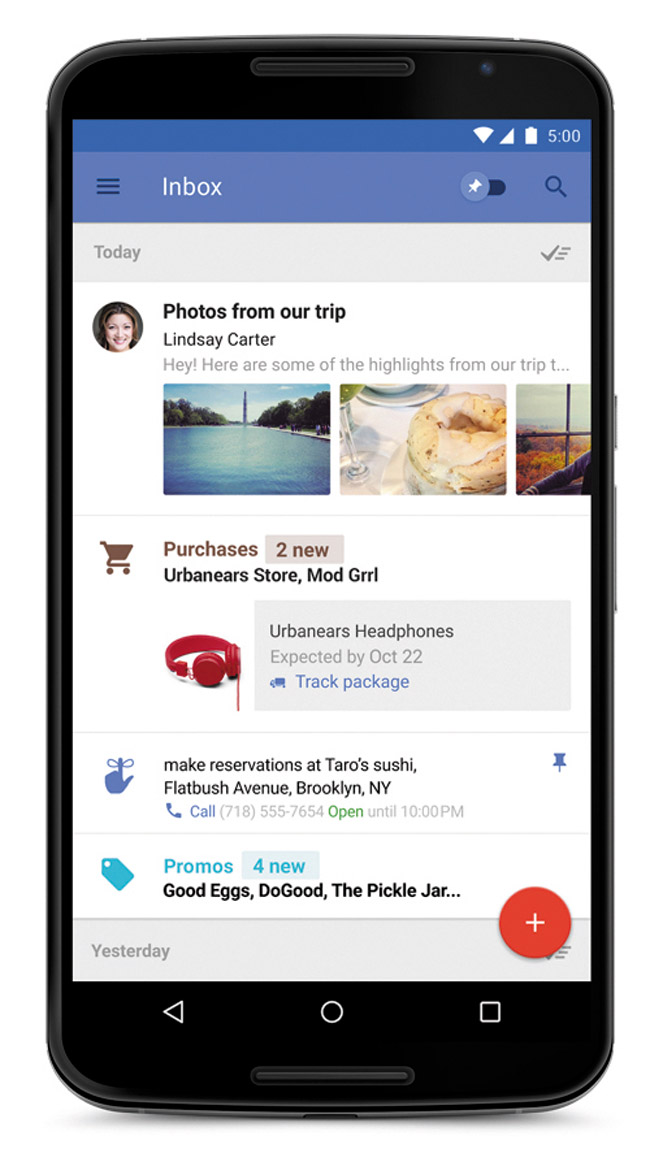 Google's new Inbox app helps manage your Gmail PHOTO COURTESY GOOGLE