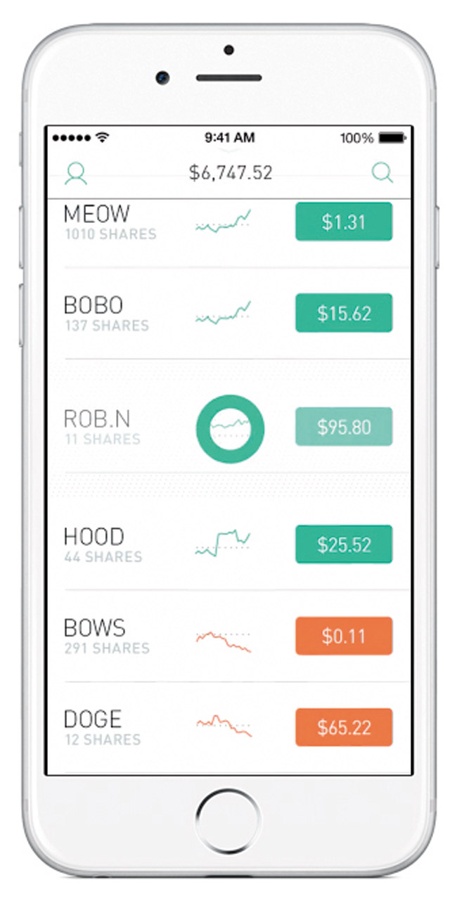 Free Robinhood app aims to put people before profit PHOTO COURTESY ROBINHOOD