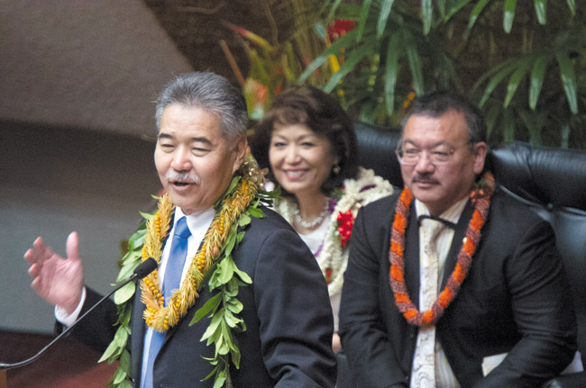 Gov. David Ige gives his State of the State address Jan. 26. CRAIG T. KOJIMA / STAR-ADVERTISER PHOTO