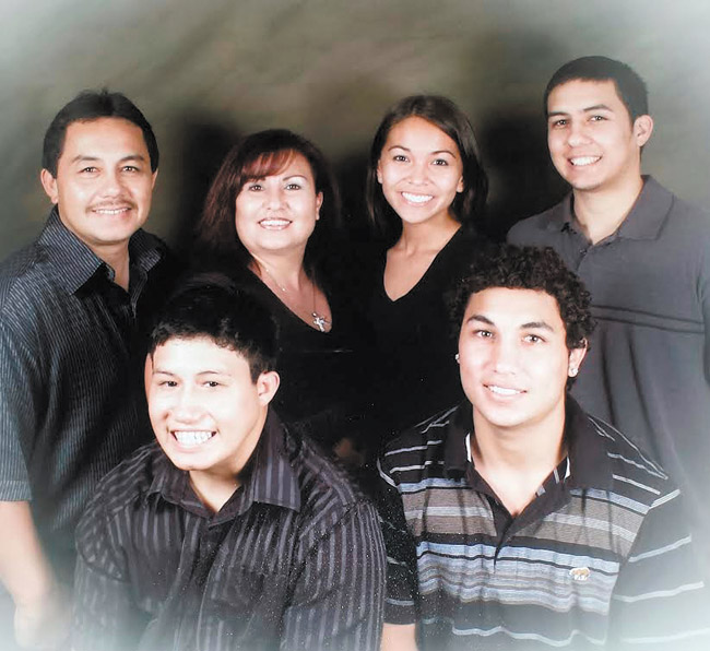 The Haole family (from left) Jon, Kelii, Melodee, Jennifer, Keoki and Keoni. Photo from Melodee Haole.