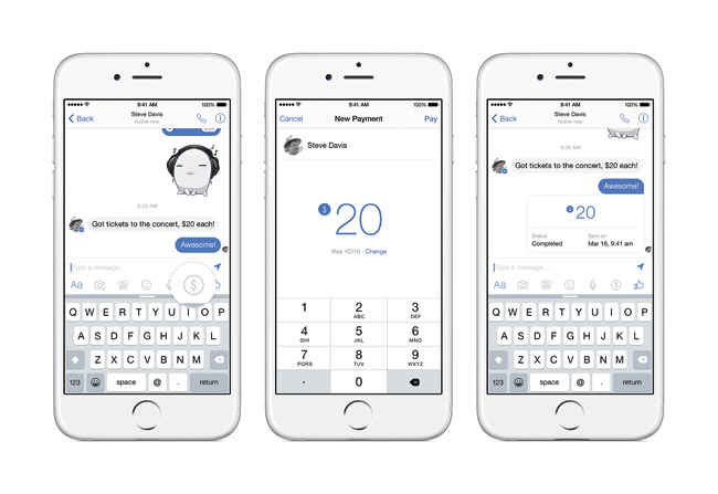 Facebook just introduced Messenger Payment, and it's free PHOTO COURTESY FACEBOOK