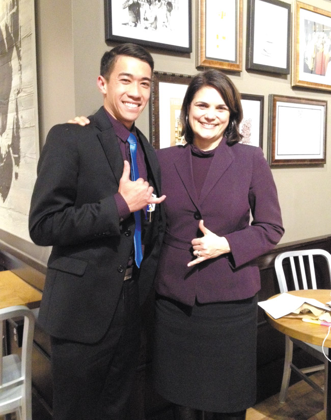 City Councilman Brandon Elefante and Deputy Secretary for Housing and Urban Development Nani Coloretti. Photo from Councilman Elefante's office.
