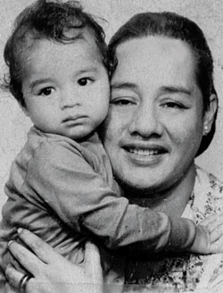 Momma Faiaso Cecilia Dale Soliai Hannemann with little Mufi. PHOTO COURTESY HANNEMANN FAMILY