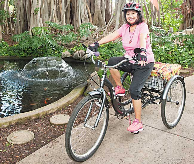 Raquel Asinas is cruising with her three wheeler. Nathalie Walker photo