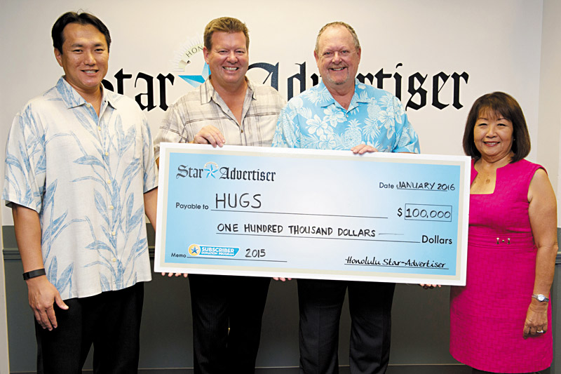 Patrick Klein, Dave Kennedy, Dennis Francis and executive director of HUGS Joan Naguwa. NWPhoto