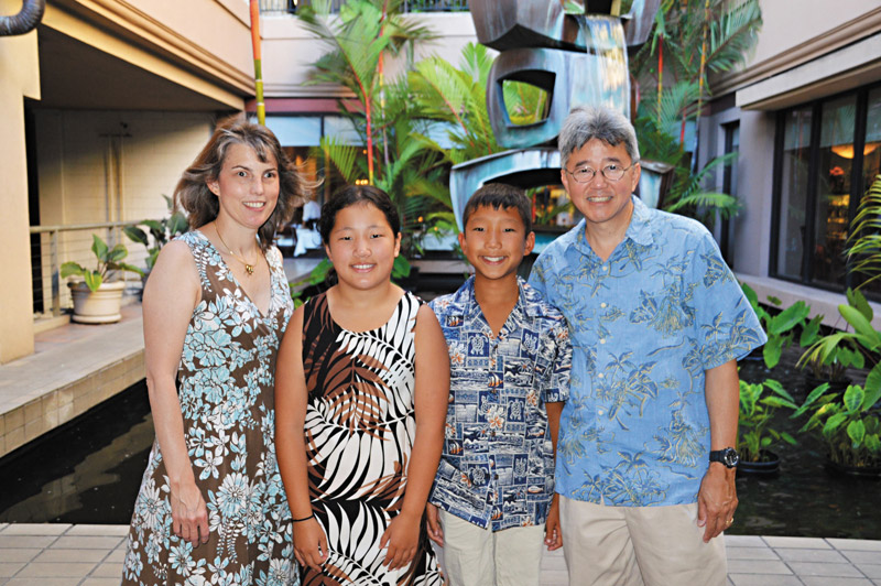 John Gotanda with his family (from left) wife Brenda Hustis Gotanda, daughter Kayla and son William PHOTO COURTESY GOTANDA FAMILY
